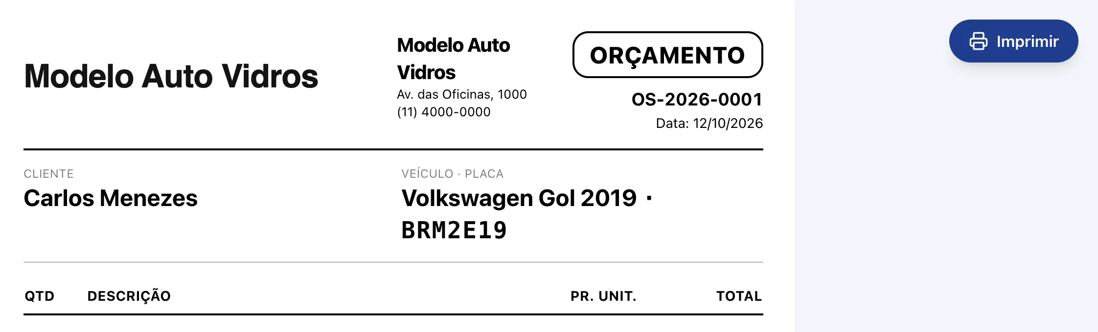 Mande pra impressora