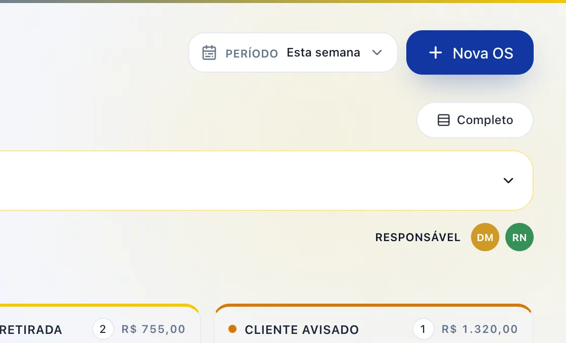 Toque em Nova OS