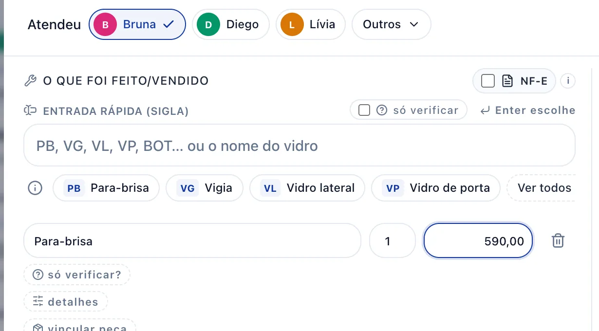 Digite o valor