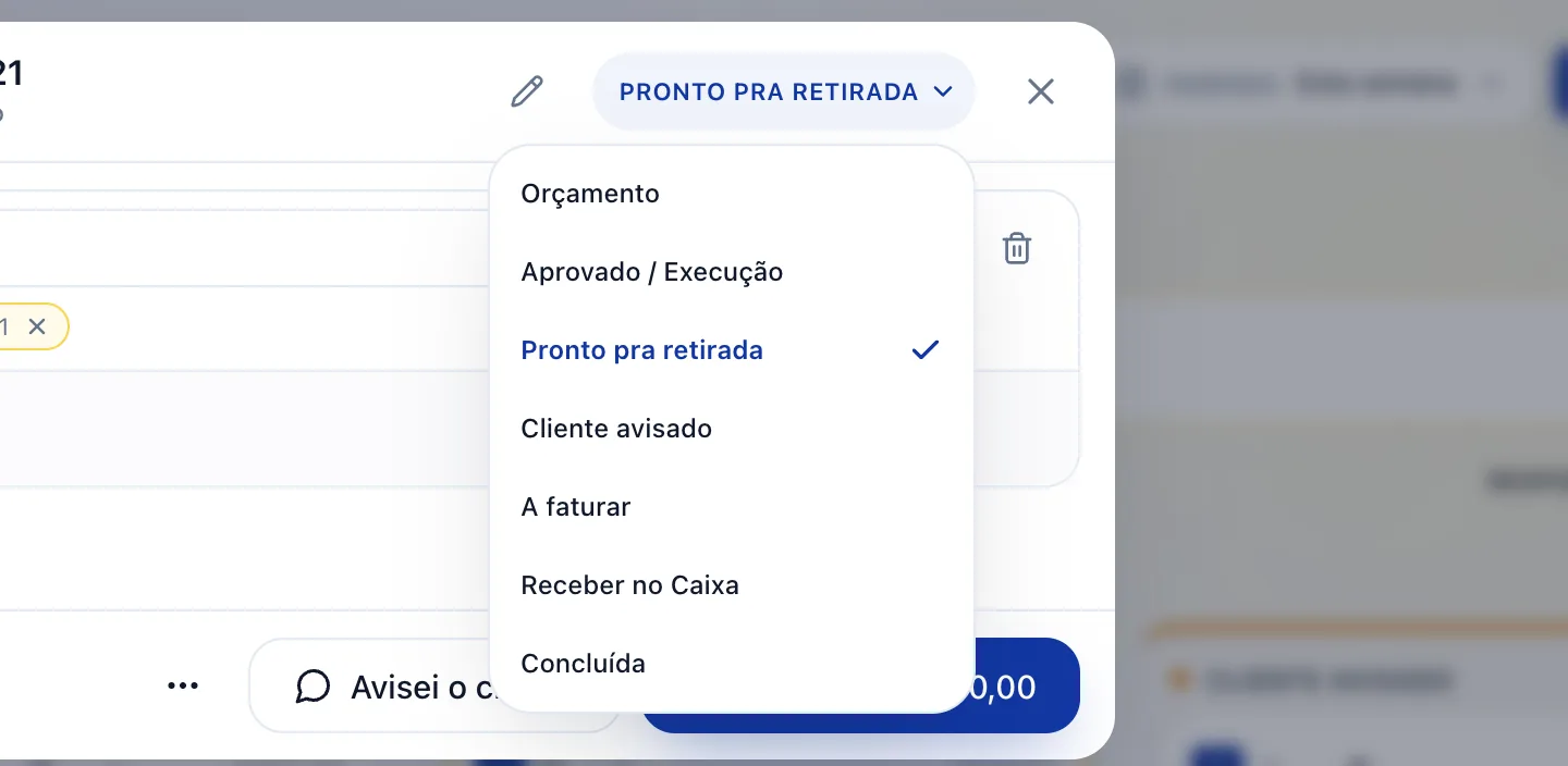 Escolha outra etapa se precisar